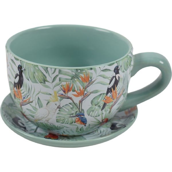 Green Gardener Tea Cup Planter Australian Birds each