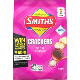 Smith's Crackers Salt & Vinegar Snack 160g – Woolworths