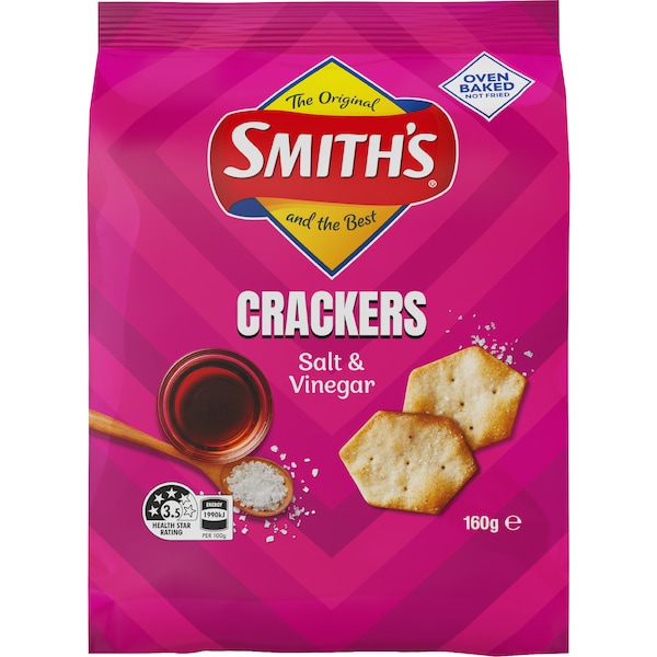 Smith's Crackers Salt & Vinegar Snack 160g