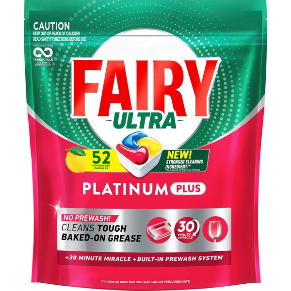 Fairy Ultra Platinum Plus Dishwasher Tablets Lemon 52 pack