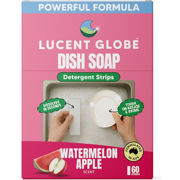 Lucent Globe Dish Soap Sheets Watermelon Apple 60 pack
