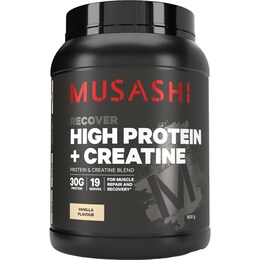 Musashi High Protein + Creatine Vanilla Flavour 900g – Woolworths