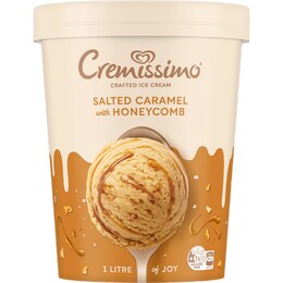 Cremissimo Crafted Ice Cream Salted Caramel With Honeycomb 1L – Woolworths