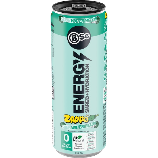 BSc Zappo Energy Shred & Hydration Sour Watermelon 355mL