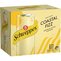 Schweppes Coastal Fizz Lemon Lychee Mini Can No Sugar Mixer Soft Drink