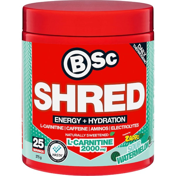 BSc Zappo Shred Energy & Hydration Sour Watermelon 275g