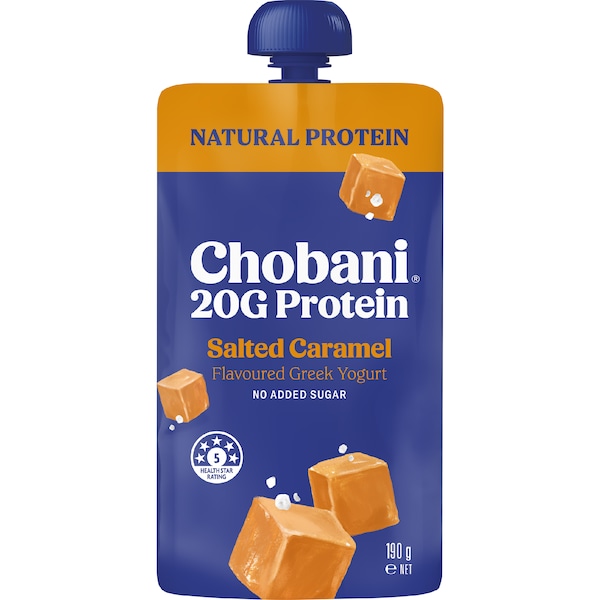Chobani 20G Protein Greek Yogurt Pouch Salted Caramel 190g