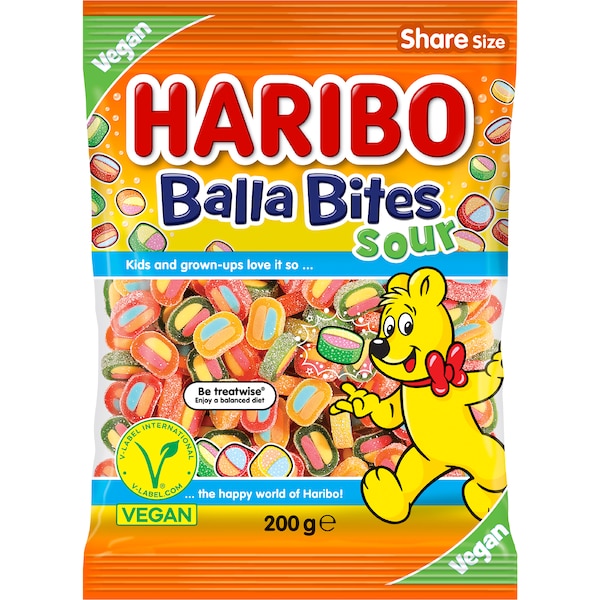 Haribo Balla Bites Sour Lollies 200g