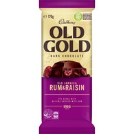 Cadbury Old Gold Jamaica Rum & Raisin Dark Chocolate Block