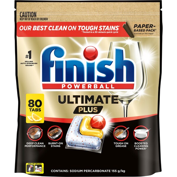 Finish Ultimate Plus Dishwashing Tablets Lemon 80 pack