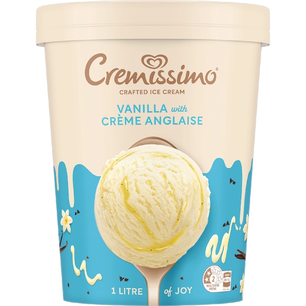 Cremissimo Crafted Ice Cream Vanilla With Creme Anglaise 1L
