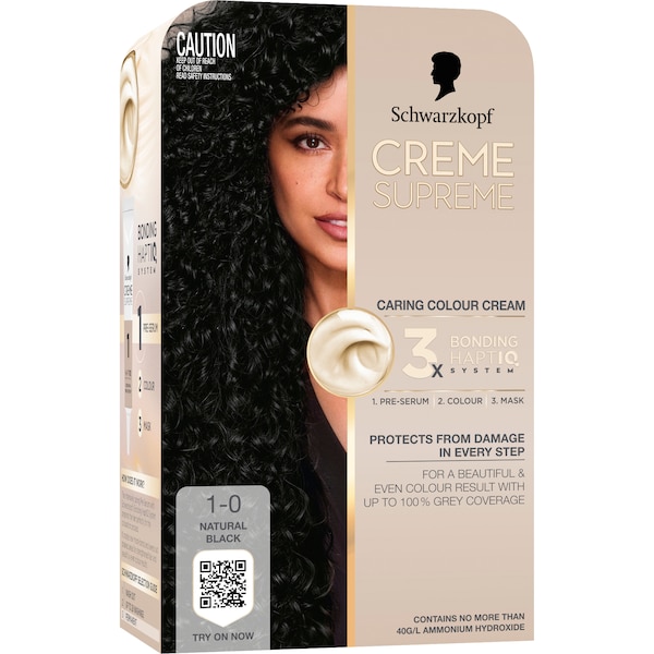 Schwarzkopf Creme Supreme 1-0 Natural Black Hair Dye each