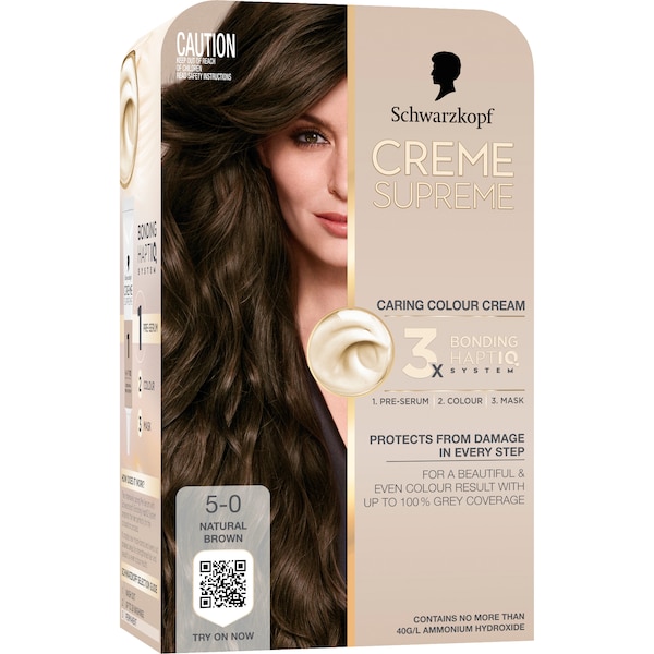 Schwarzkopf Creme Supreme 5-0 Natural Brown Hair Dye each