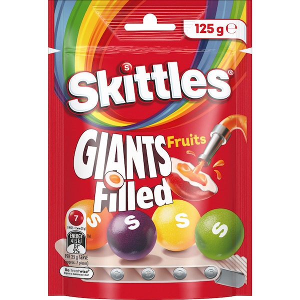 Skittles Giants Filled Fruits Chewy Lollies 125g