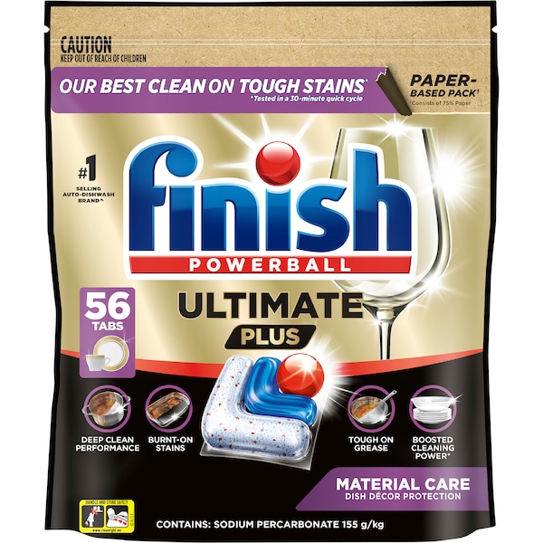 Finish Ultimate Plus Material Care Dishwashing Tablets 56 pack