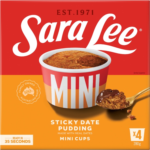 Sara Lee Mini Cups Sticky Date Pudding 4 pack