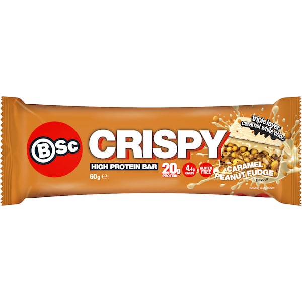 BSc Crispy High Protein Bar Caramel Peanut Fudge 60g