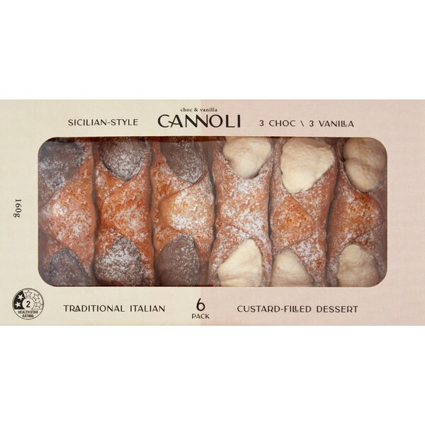 Buonissimo Chocolate & Vanilla Cannoli 6 pack