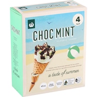 Woolworths Choc Mint Classic Cones