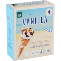 Woolworths Vanilla Classic Cones