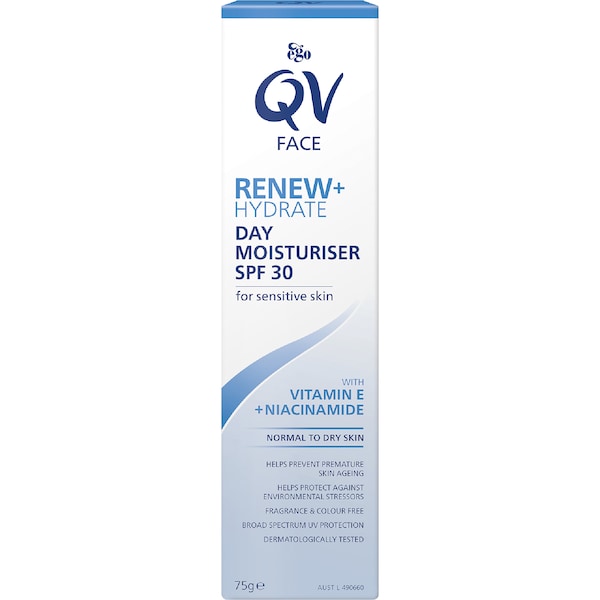 QV Face Renew + Hydrate Day Moisturiser SPF30 75g