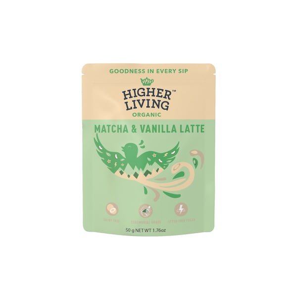 Higher Living Matcha & Vanilla Latte Powder 50g