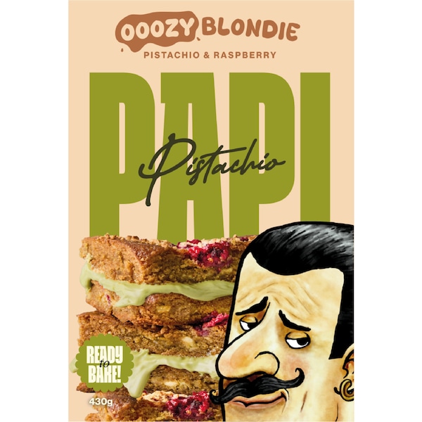 Pistachio Papi Ooozy Blondie Raspberry & Pistachio 430g
