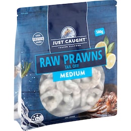 Just Caught Raw Prawns Tail Off Medium 500g – Woolworths