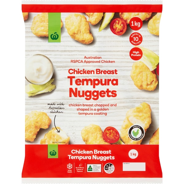 Woolworths Chicken Breast Tempura Nuggets 1kg