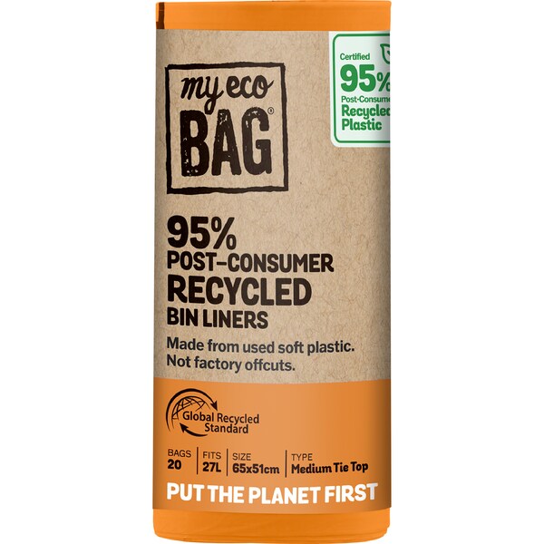 My Eco Bag Medium Recycled Bin Liners 27L 20 pack