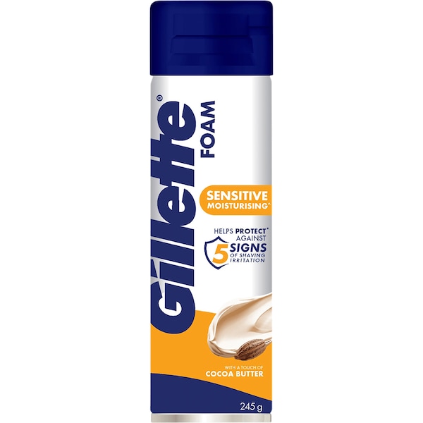 Gillette Sensitive Moisturising Shave Foam 245g