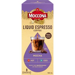 Moccona Liquid Coffee Concentrate Sachets Espresso Mocha 8 pack – Woolworths