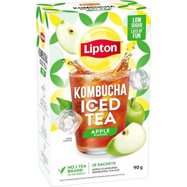 Lipton Apple Kombucha Iced Tea Sachets 18 pack