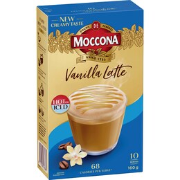 Moccona Creamy Vanilla Latte 10 pack – Woolworths