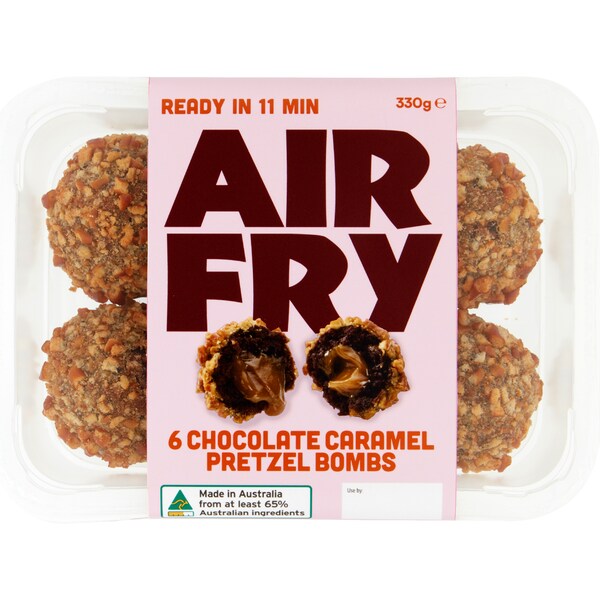 Air Fry Chocolate Caramel Pretzel Bombs 6 pack