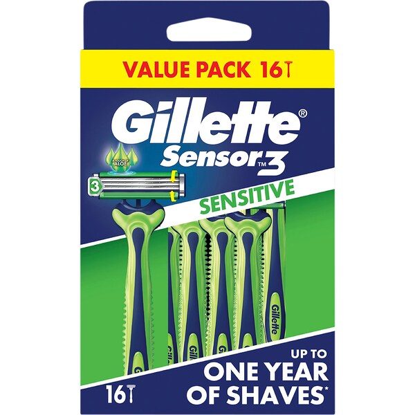 Gillette Sensor 3 Sensitive Disposal Razors 16 pack