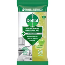 Dettol Multipurpose Wipes Crisp Apple 100 pack – Woolworths