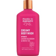 Thanks To Nature Creamy Body Wash Hydrate Cherry Blossom & White Tea