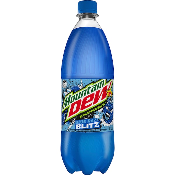 Mountain Dew Blue Razz Blitz Soft Drink Bottle 1.25L