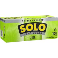 Solo Zero Sugar Lime Soft Drink Cans