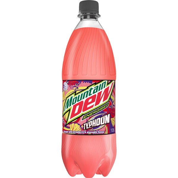 Mountain Dew Typhoon Soft Drink Bottle 1.25L