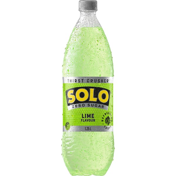 Solo Zero Sugar Lime Soft Drink Bottle 1.25L