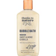 Thanks To Nature Bubble Bath Sweet Almond Vanilla Magnesium & Aloe Vera