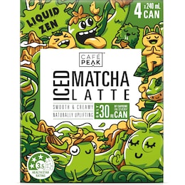 Cafe Peak Iced Matcha Latte Cans 240mL x 4 pack – Woolworths