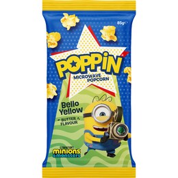 Poppin Microwave Popcorn Minions Bello Yellow Butter 85g – Woolworths