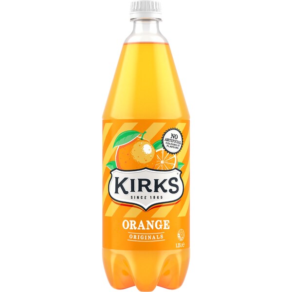 Kirks Orange Soft Drink Bottle 1.25L