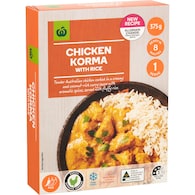 Woolworths Chicken Korma & Rice Frozen Meal