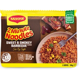 Maggi Maggi 2 Minute Noodles Sweet & Smokey Barbecue 360g 5 pack