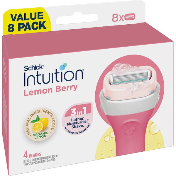 Schick Intuition Lemon Berry Razor Blades 8 pack