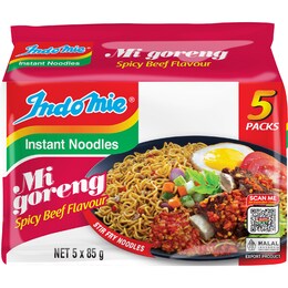 Indomie Indomie Instant Noodles Mi Goreng Spicy Beef Flavour 425g 5 pack